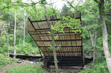 Large chute gate constructed on the Bear Cave entrance that allows bat flight